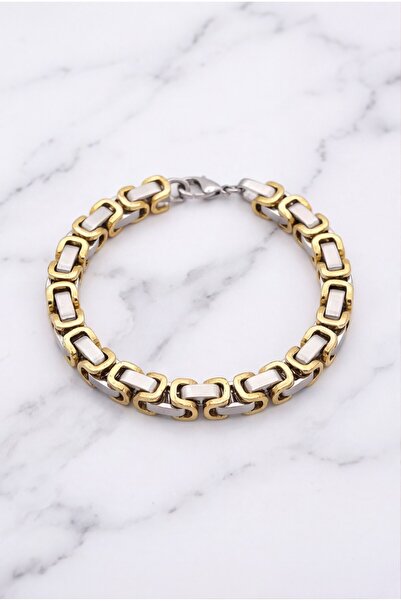 FerizZ Steel Two Color King Men's Bracelet Eblk-534