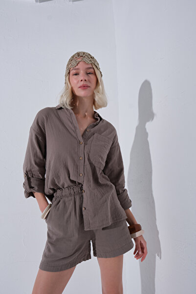 Maule Καλοκαιρινό γυναικείο πουκάμισο από 100% βαμβάκι που δεν ανοίγει από ύφ...