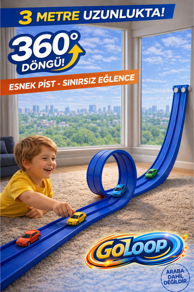 hak-iş oyuncak Go Loop Yarış Pisti 3 Mt
