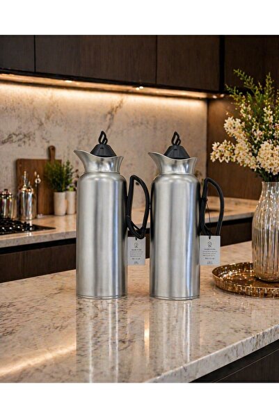 sahal aloula Luxury tea and coffee set, matte silver with black, 1 liter, hea...