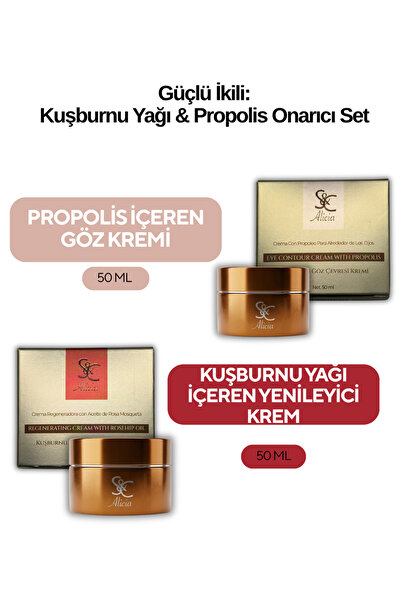 S&C Alicia Leke Karşıtı ve Aydınlatıcı Set: Kuşburnu Yağı Yenileyici Krem + P...