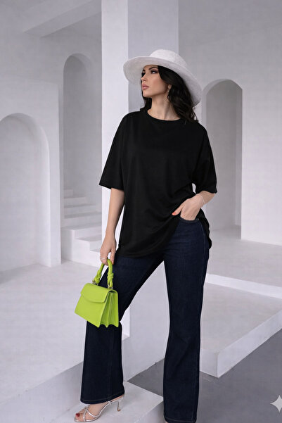 ribana Γυναικείο T-Shirt με λαιμόκοψη ποδηλάτου, βασικό, κοντομάνικο, κανονικ...