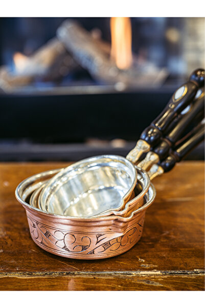 Bakır Concept Copper Sauce Pan Set of 3 with Carved Embroidery Model, Copper ...