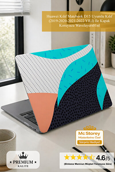 SyncCase Huawei Kılıf Matebook D15 Uyumlu Kılıf (2019-2020-2021-2022 YILI) Il...