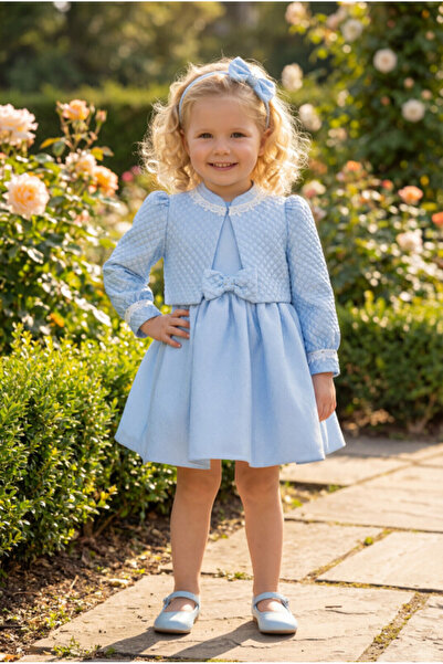 Pamina Baby Girl Special Occasion Dress with Jacket and Hair Accessories 6-12...