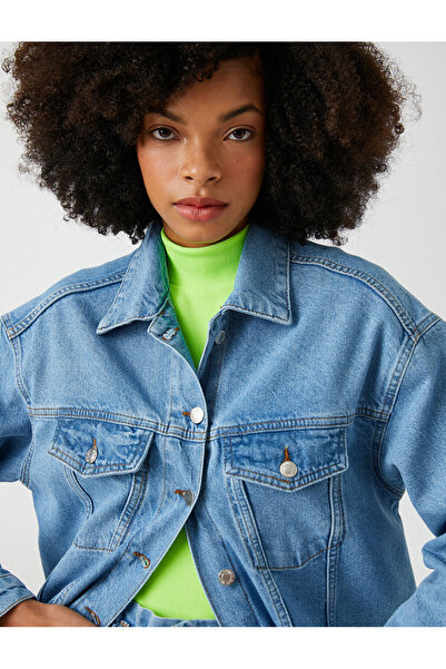 Koton Σχέδιο τζιν μπουφάν Oversize