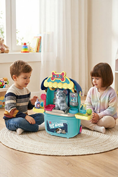 Ogi Mogi Toys حقيبة ظهر للحيوانات الأليفة مع عجلات ومكنسة