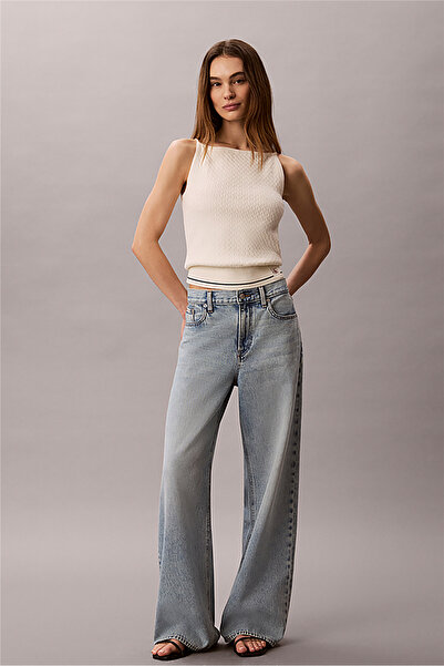 Calvin Klein Sl Slim Woven Label Kadın Triko