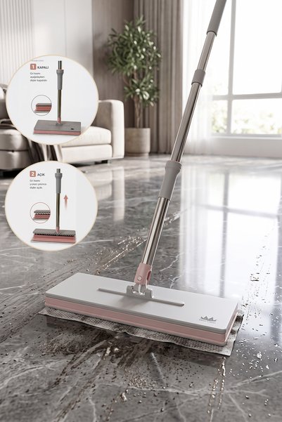 Miss Clean Tüm Bezlere Uyumlu Click Mop 4xl Islak Mendillere Uyumlu Kendinden Sıkıştırmalı Mop Paspas