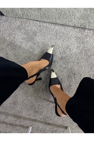 MYVOLANTE Μαύρα ασημί αξεσουάρ με λεπτομέρειες Γυναικεία κλασικά παπούτσια με...