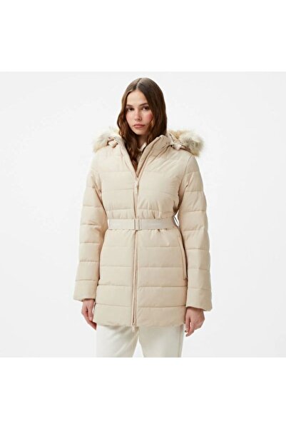 Calvin Klein Mw Padded Scuba Belted Coat