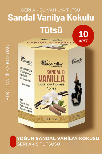 Sabuncu Hacı Sandal Vanilla/ 10 Adet Geri Akışlı Tütsü Backflow Cones 10 PCS ...