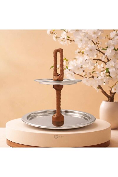 SQF 2-Tier Silver Dessert Plates