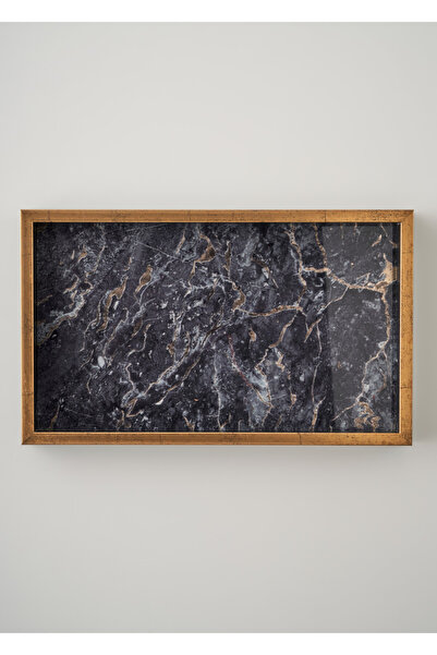 Bella Maison Διακοσμητικός Γυάλινος Δίσκος Marmo Μαύρος (22x37 cm)