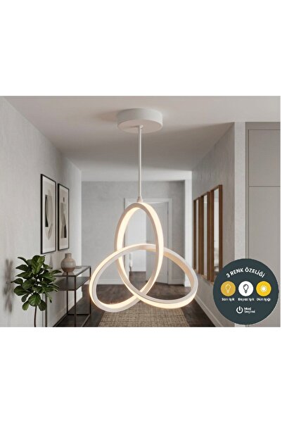 Lzy Avize Store Modern Bükümlü Beyaz Sarkıt LED Yatak Başı Sarkıt Avize - 3 R...