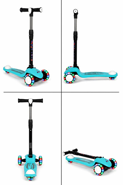 POZART Scooter Yeni PRO 3tekerli Led Işıklı 3kademeli 50kğ Taşıma Kapasiteli ...