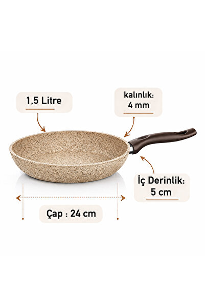 FALEZ Creamy Granit Tava 24 Cm