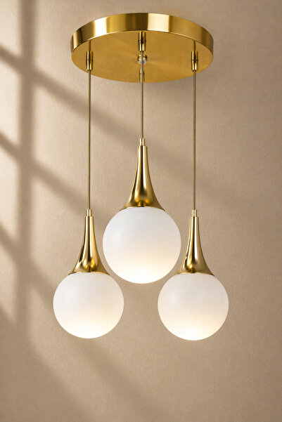 MINIMAL ETICARET VE BILGI TEKNOLOJILERI Rains Gold Chrome TRİO 3'lü Plafonyer...