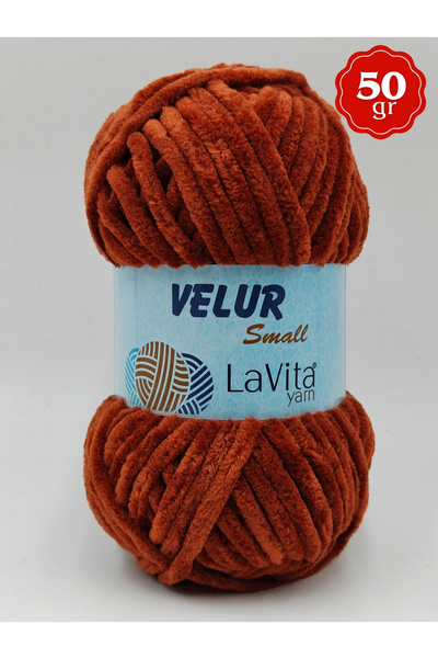 LaVita Yarn LaVita Velur Small Kadife El Örgü İpi %100 Polyester 50gr (4135 FOX)