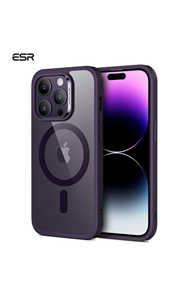 ESR Iphone 14 Pro MagSafe Mor Çerçeveli Şeffaf Silikon Kılıf