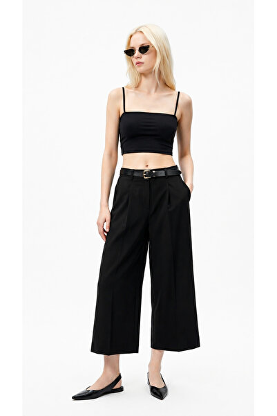 Black Strapped Flat Collar Masla Crop Ball