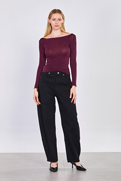 BARRELS AND OIL Γυναικείο παντελόνι Balloon Jean - Μαύρο