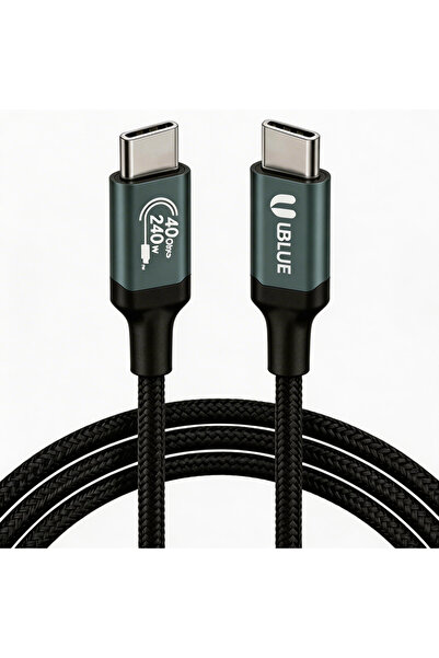 UBLUE كابل USB-C إلى USB-C، بقدرة 240 واط، نقل بيانات بسرعة 40 جيجابت في الثا...