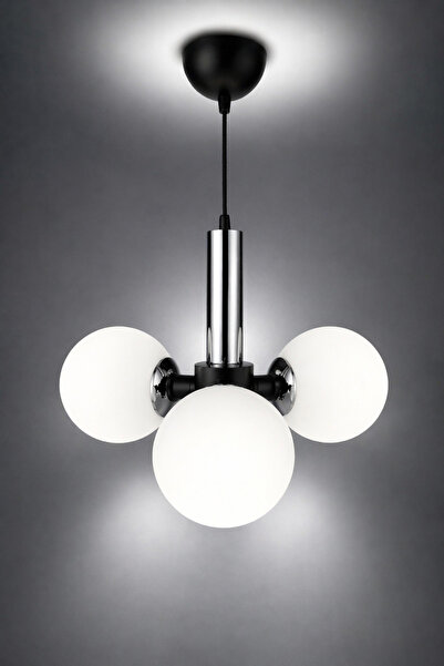 MINIMAL ETICARET VE BILGI TEKNOLOJILERI Globe Black & Silver TRİO BEYAZ Cam A...