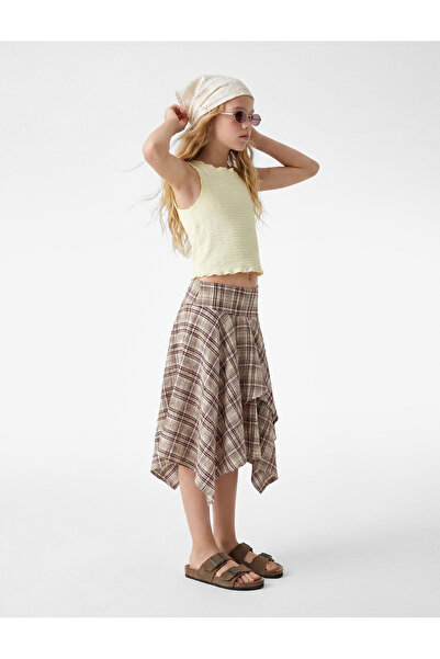 Koton Αμάνικο Αθλητικό Μπλουζάκι με Λαιμόκοψη Ποδηλάτου από Σουρωτό Ύφασμα