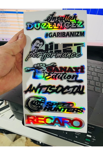İŞCAN MOTOR Hologram Araba Ve Motosiklet Sticker Araba Cam Yazı Hologram Stic...