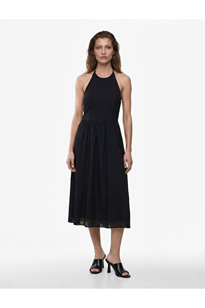 Koton Φόρεμα μίντι από ύφασμα βισκόζης με λαιμόκοψη halter και ανοιχτή πλάτη