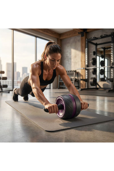 MY LIFE FITNESS عجلة تمارين البطن احترافية مزدوجة – مقبض مريح مضاد للانزلاق –...