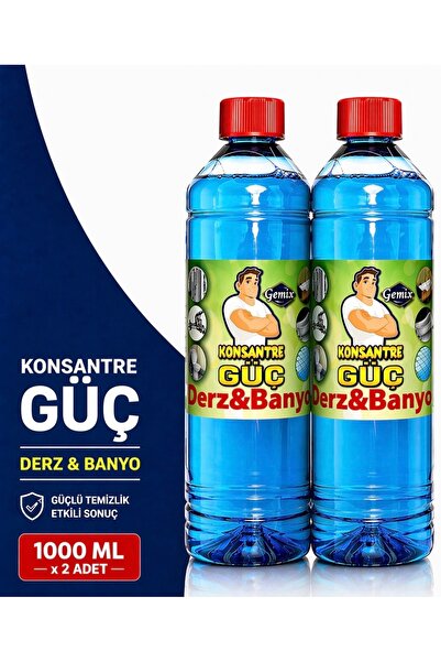KONSANTRE GÜÇ Derz&Banyo Duşakabin Fayans Arası Temizleyici 1 Litre x 2 –Küf,...