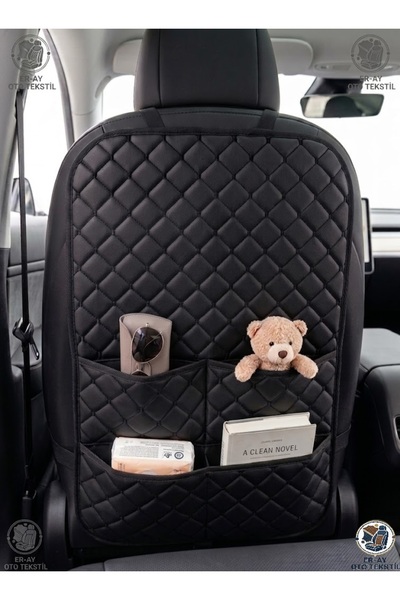 ER-AY OTO TEKSTİL Araba Koltuk Arkası Koruyucu Düzenleyici Organizer SİYAH (T...