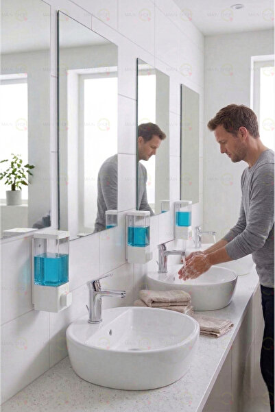 MAİN SHOP Επαναγεμιζόμενος 350 ML Επιτοίχιος Χειροκίνητος Διανομέας Υγρού Σαπ...