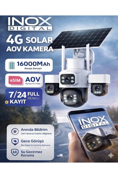 Teknoevstore X14 4 KAMERALI SOLAR PANELLİ E-SİM ÖZELLİKLİ FULL RENKLİ KAMERA ...