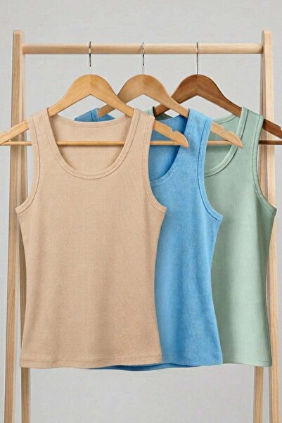 COTENCONCEPT 3 piese Tricou cu bretele din amestec de viscoză, cu nervuri