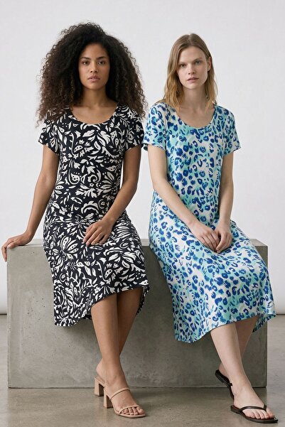 COTENCONCEPT Φόρεμα 2 τεμαχίων ντραπέ Άνετο χτενισμένο βαμβακερό ύφασμα