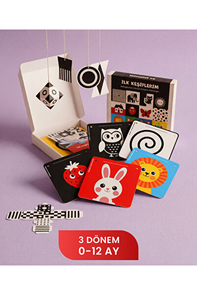 TOTS & FOLKS İlk Keşiflerim Görsel Gelişim Rehberi | 3 Dönem Bebek Zeka Kartl...