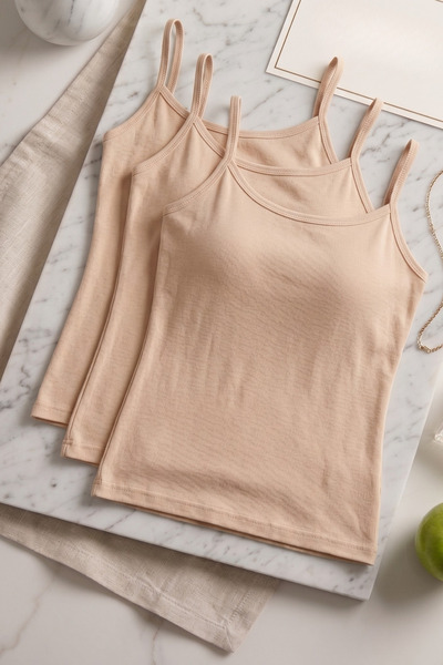 Loule Γυναικεία 3 τεμάχια μπλουζάκια Modal & Cotton με λεπτές τιράντες - Μαλα...