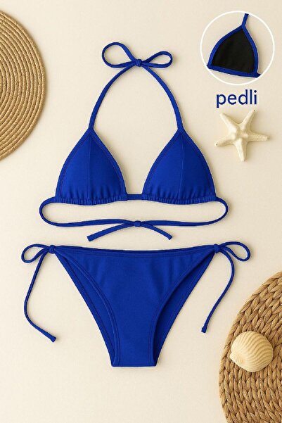 tengoo Kadın Mavi Yandan Ve Boyundan Bağlamalı Bikini Mayo Takımı Under Secret