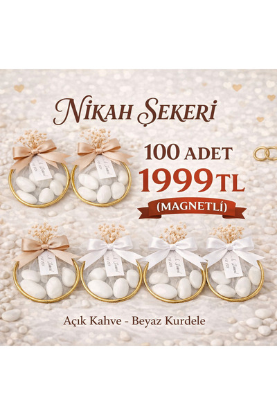 Nikah Şekeri Magnet 100 adet (mıknatıslı)