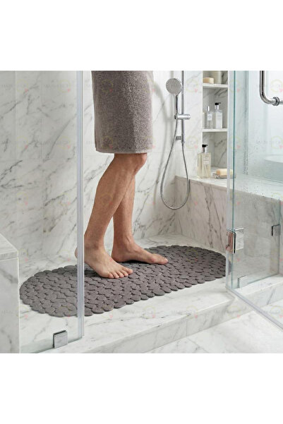 MAİN SHOP 1 τεμάχιο γκρι αντιολισθητικό χαλάκι μπάνιου και μπανιέρας με βεντο...