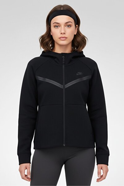 Nike Kadın Spor Giyim Fit Kapşonlu Antrenman Sweat'ü, Siyah