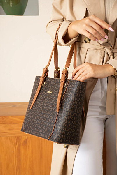 Just Polo Original Women's Medium Size Embossed Patterned Shopper Luxury Desi...