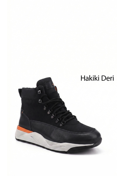 GÖNDERİ(R) Ανδρικές μαύρες αθλητικές μπότες από γνήσιο δέρμα Ourdoor