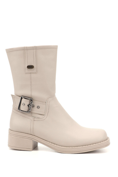 GÖNDERİ(R) Γυναικείες μπότες ποδηλασίας με φερμουάρ, αμβλύ μύτη με χοντρό τακ...