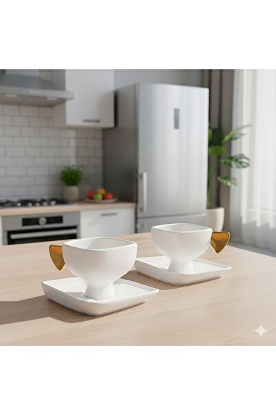 Jumbo Glide 4 Parça 2 Kişilik Kahve Fincan Takımı Gold