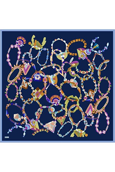 Belli Μεταξωτό μαντήλι τουίλ - 4036-50 Ναυτικό μπλε