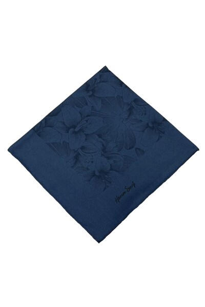 HAREM SCARF Φουλάρι Βισκόζης - Χρυσό Βαθύ - Ναυτικό Μπλε